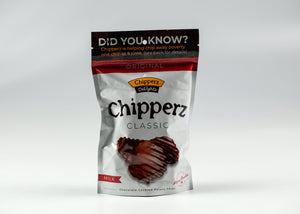 CHIPPERZ CLASSIC MILK CHOCOLATE COVERED POTATO CHIPS 4 OZ MADE IN FARGO ND