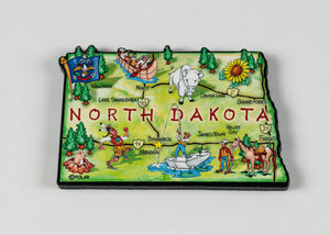 NORTH DAKOTA ART MAP MAGNET 2.0”X3.5”