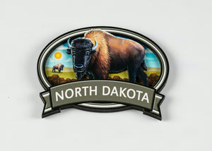 NORTH DAKOTA OVAL BUFFALO MAGNET 2.5”X 3.5”