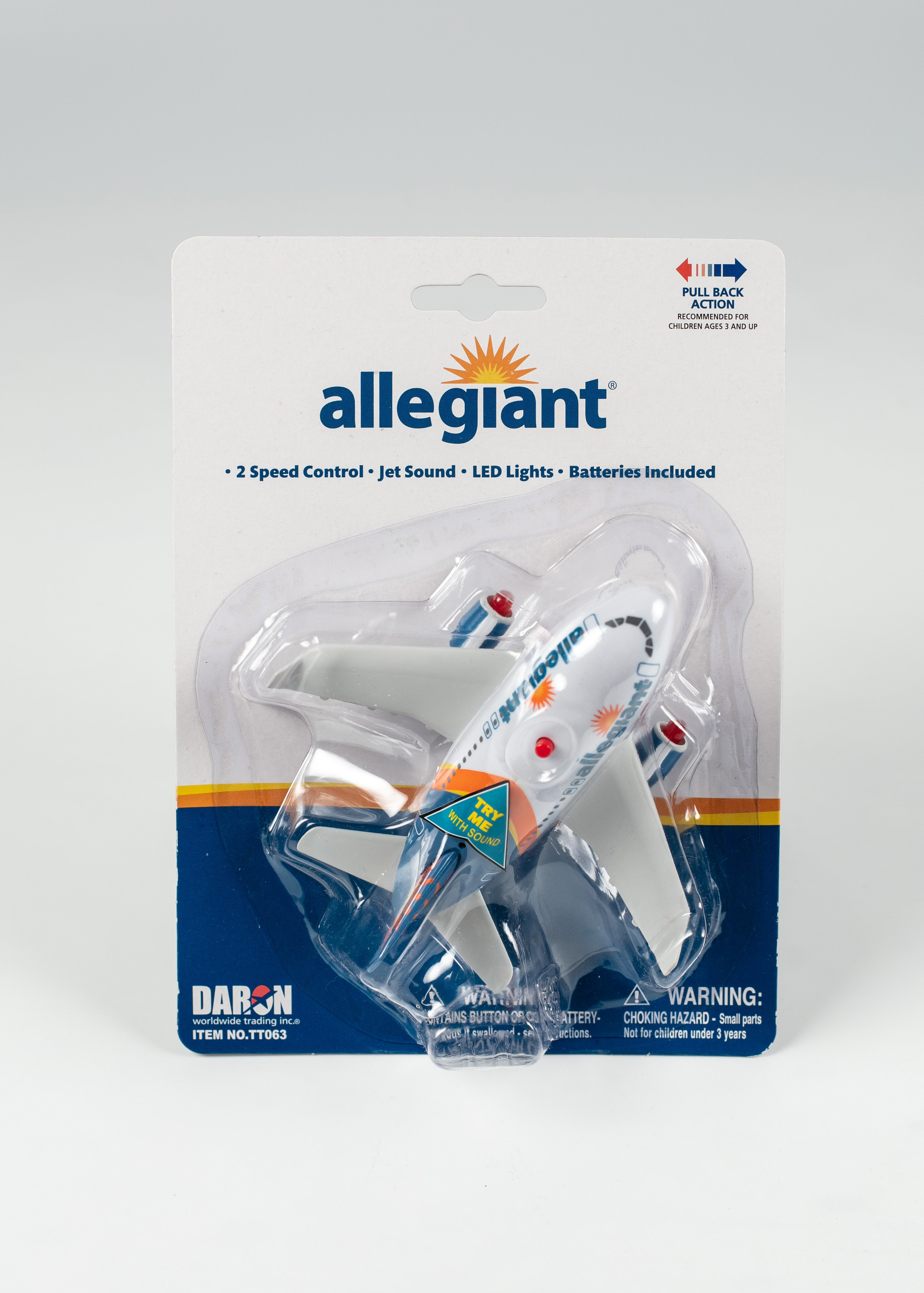 ALLEGIANT PULLBACK PLANE FOR AGES 3 AND UP BATTERIES INCLUDED