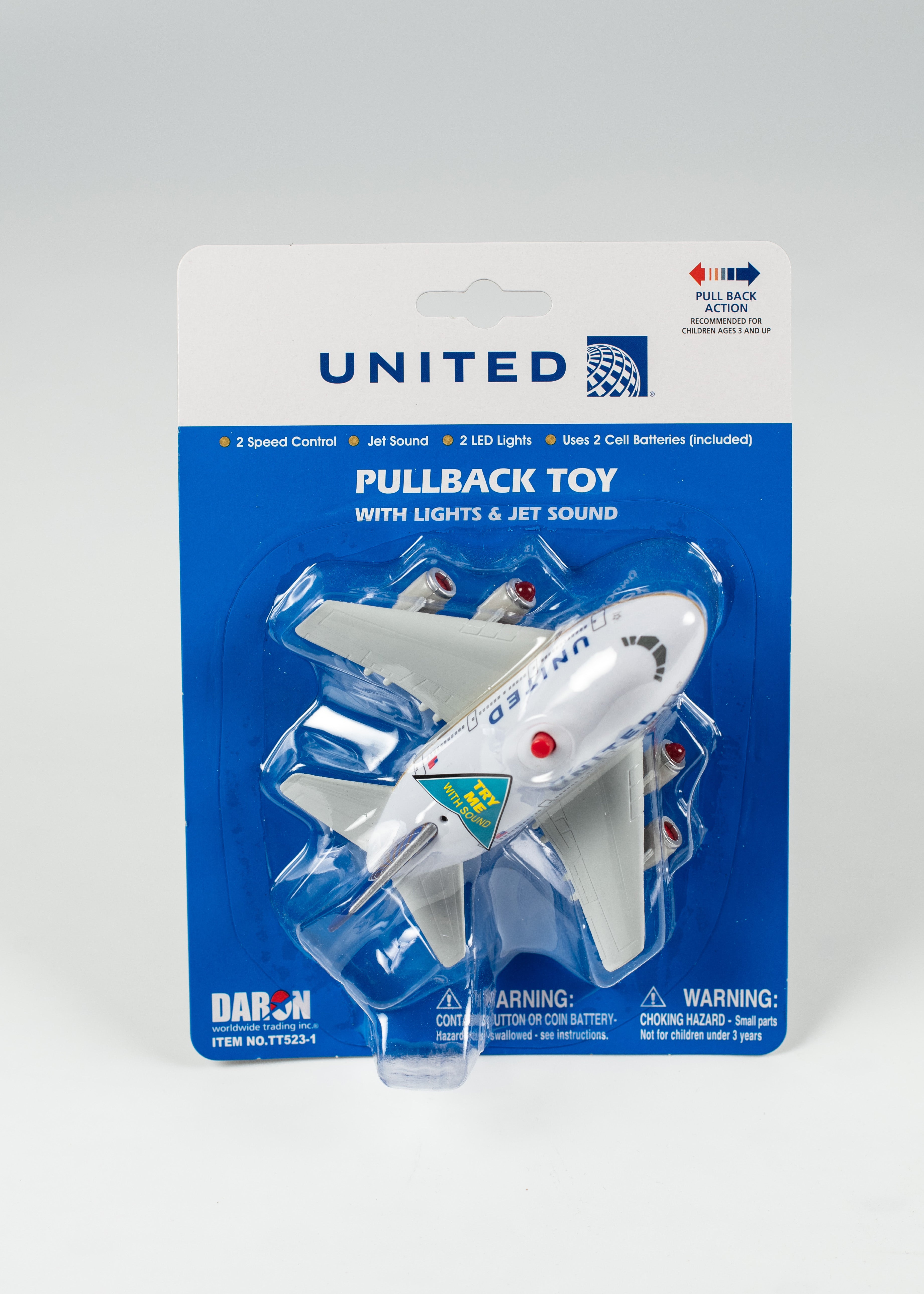 UNITED PULLBACK PLANE FOR AGES 3 AND UP BATTERIES INCLUDED