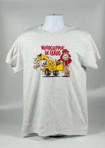 WOODCHIPPIN' IN FARGO ADULT TEE ASH GRAY COLOR 99% COTTON
