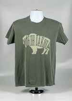Load image into Gallery viewer, NORTH DAKOTA ADULT LETTER BUFFALO TEE 100 % COTTON
